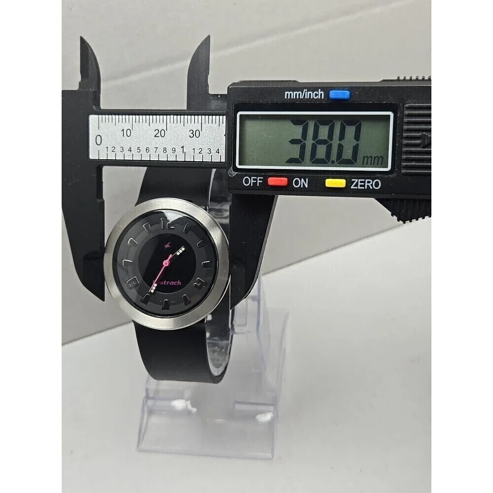 Fastrack 9789PDA Womens Black Pink Quartz Silicone Watch 30m WR New Battery